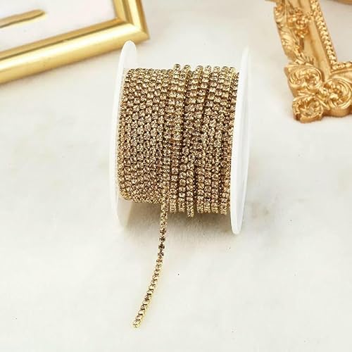 SS4.5-SS18 (1,5 mm-4,5 mm) Glitzer-Strass-Kette zum Aufnähen, für Bastelarbeiten, Kleidung, Basteln, Tassenketten von AUCBGJQCPM