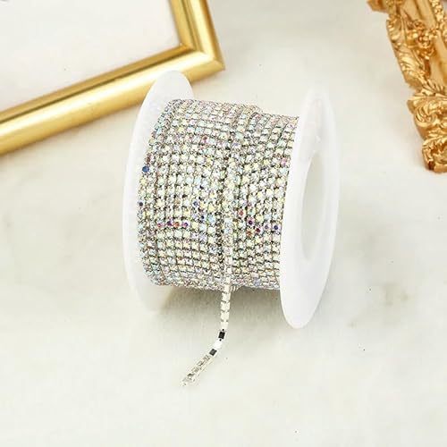 SS4.5-SS18 (1,5 mm-4,5 mm) Glitzer-Strass-Kette zum Aufnähen, für Bastelarbeiten, Kleidung, Basteln, Tassenketten von AUCBGJQCPM