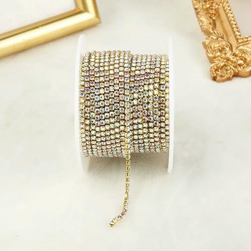 SS4.5-SS18 (1,5 mm-4,5 mm) Glitzer-Strass-Kette zum Aufnähen, für Bastelarbeiten, Kleidung, Basteln, Tassenketten von AUCBGJQCPM