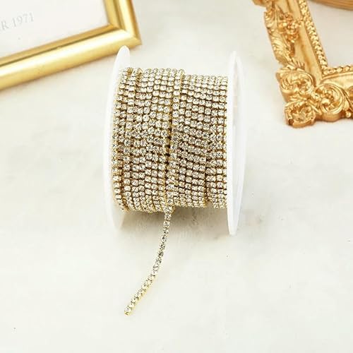 SS4.5-SS18 (1,5 mm-4,5 mm) Glitzer-Strass-Kette zum Aufnähen, für Bastelarbeiten, Kleidung, Basteln, Tassenketten von AUCBGJQCPM