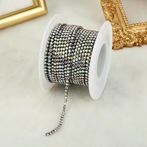 SS4.5-SS18 (1,5 mm-4,5 mm) Glitzer-Strass-Kette zum Aufnähen, für Bastelarbeiten, Kleidung, Basteln, Tassenketten von AUCBGJQCPM