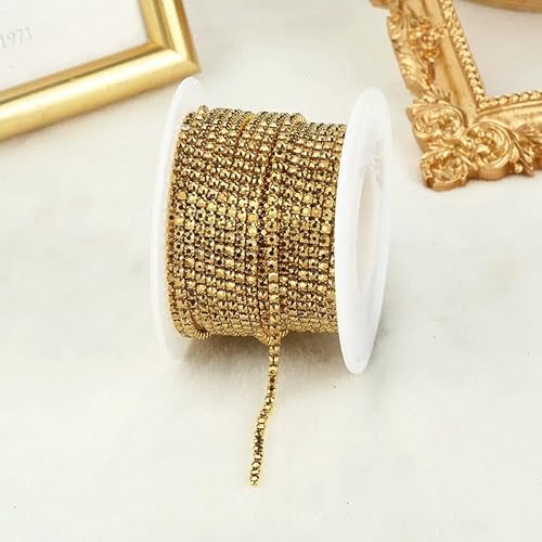 SS4.5-SS18 (1,5 mm-4,5 mm) Glitzer-Strass-Kette zum Aufnähen, für Bastelarbeiten, Kleidung, Basteln, Tassenketten von AUCBGJQCPM