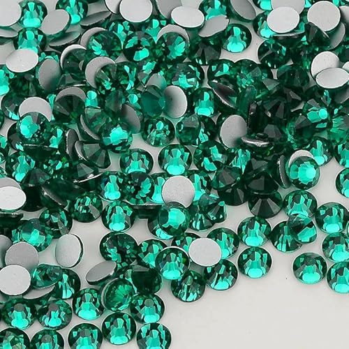 SS6-SS30 Strasssteine mit Glasrückseite, mehrfarbig, blauer Glitzer, runde Steine, Strasssteine für Nagelkunst, Stoff, Kleidung, Dekoration von AUCBGJQCPM
