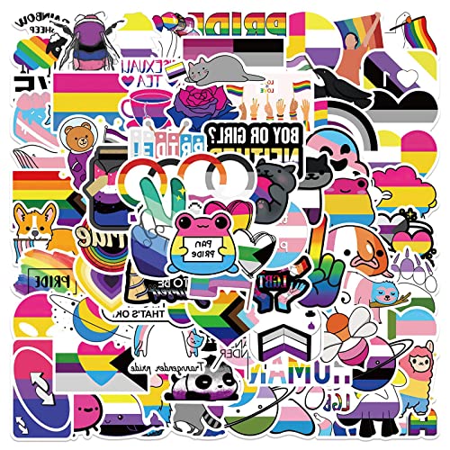 100 Stück Gay Pride Aufkleber Pack LGBT Gay Love Rainbow Sticker Set Wasserdichte Vinyl Sticker für Laptop Kinder Autos Motorrad Fahrrad Skateboard Gepäck Koffer Computer Aufkleber Graffiti Decal von AUCEKO