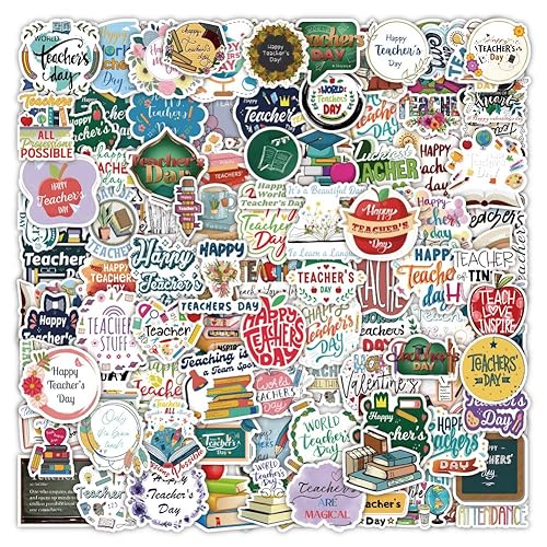 100 Stück Lehrerinnen und Lehrer Aufkleber Pack Teachers Sticker Set Wasserdichte Vinyl Sticker für Laptop Kinder Autos Motorrad Fahrrad Skateboard Gepäck Koffer Computer Aufkleber Graffiti Decal 100 Stück Lehrerinnen und Lehrer Aufkleber Pack Teachers Sticker Set Wasserdichte Vinyl Sticker für Laptop Kinder Autos Motorrad Fahrrad Skateboard Gepäck Koffer Computer Aufkleber Graffiti Decal von AUCEKO