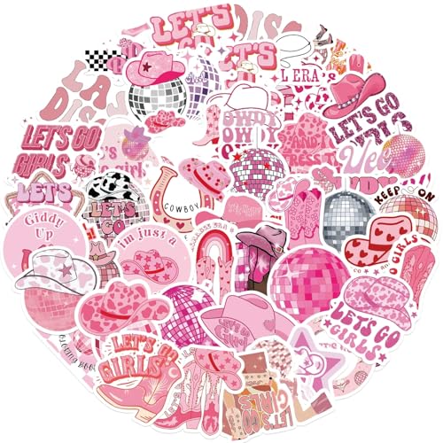 50 Stück Cowboy Mädchen Aufkleber Pack Cowboy Girl Sticker Set Wasserdichte Vinyl Sticker für Laptop Kinder Autos Motorrad Fahrrad Skateboard Gepäck Koffer Computer Aufkleber Graffiti Decal von AUCEKO