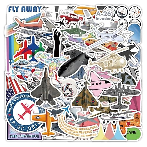50 Stück Flugzeuge Aufkleber Pack Kämpfer Flugzeuge Sticker Set wasserdichte Vinyl Sticker für Laptop Kinder Autos Motorrad Fahrrad Skateboard Gepäck Koffer Computer Aufkleber Graffiti Decal 50 Stück Flugzeuge Aufkleber Pack Kämpfer Flugzeuge Sticker Set wasserdichte Vinyl Sticker für Laptop Kinder Autos Motorrad Fahrrad Skateboard Gepäck Koffer Computer Aufkleber Graffiti Decal von AUCEKO