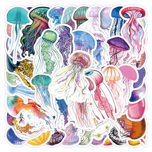50 Stück Jellyfish Aufkleber Pack Jellyfish Sticker Set wasserdichte Vinyl Sticker für Laptop Kinder Autos Motorrad Fahrrad Skateboard Gepäck Koffer Computer Aufkleber Graffiti Decal 50 Stück Jellyfish Aufkleber Pack Jellyfish Sticker Set wasserdichte Vinyl Sticker für Laptop Kinder Autos Motorrad Fahrrad Skateboard Gepäck Koffer Computer Aufkleber Graffiti Decal von AUCEKO