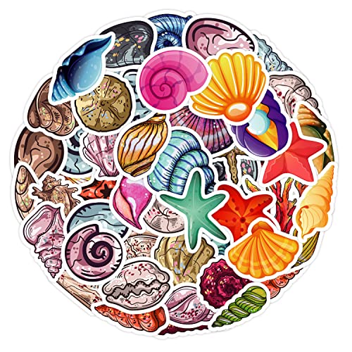 AUCEKO 50 Stück Meeresmuscheln Aufkleber Pack Ocean Shells Sticker Set wasserdichte Vinyl Sticker für Laptop Kinder Autos Motorrad Fahrrad Skateboard Gepäck Koffer Computer Aufkleber Graffiti Decal AUCEKO 50 Stück Meeresmuscheln Aufkleber Pack Ocean Shells Sticker Set wasserdichte Vinyl Sticker für Laptop Kinder Autos Motorrad Fahrrad Skateboard Gepäck Koffer Computer Aufkleber Graffiti Decal von AUCEKO