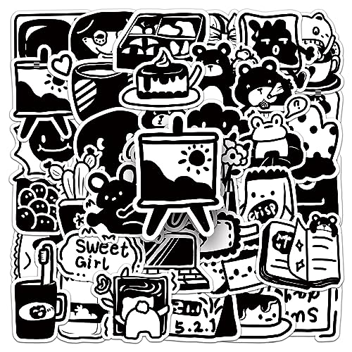 AUCEKO 50 Stück Schwarz-Weiß Aufkleber Pack Black and White Sticker Set wasserdichte Vinyl Sticker für Laptop Kinder Autos Motorrad Fahrrad Skateboard Gepäck Koffer Computer Aufkleber Graffiti Decal AUCEKO 50 Stück Schwarz-Weiß Aufkleber Pack Black and White Sticker Set wasserdichte Vinyl Sticker für Laptop Kinder Autos Motorrad Fahrrad Skateboard Gepäck Koffer Computer Aufkleber Graffiti Decal von AUCEKO