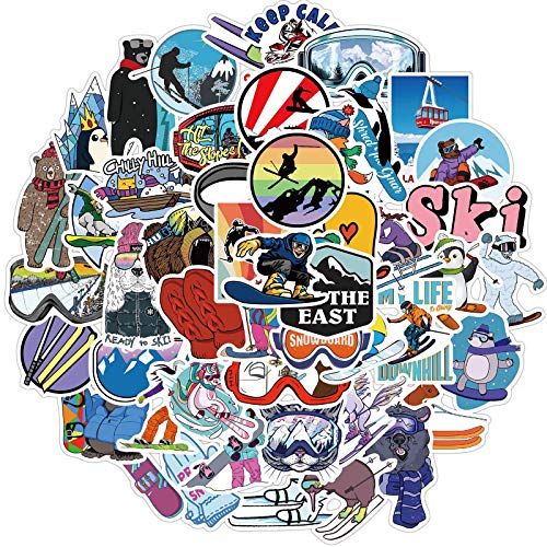 AUCEKO 50 Stück Skifahren Aufkleber Pack Ski Sticker Set wasserdichte Vinyl Sticker für Laptop Kinder Autos Motorrad Fahrrad Skateboard Gepäck Koffer Computer Aufkleber Graffiti Decal AUCEKO 50 Stück Skifahren Aufkleber Pack Ski Sticker Set wasserdichte Vinyl Sticker für Laptop Kinder Autos Motorrad Fahrrad Skateboard Gepäck Koffer Computer Aufkleber Graffiti Decal von AUCEKO