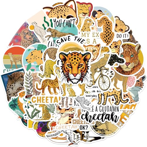 AUCEKO 50 Stück Tiere Leoparden Aufkleber Pack Cheetah Sticker Set wasserdichte Vinyl Sticker für Laptop Kinder Autos Motorrad Fahrrad Skateboard Gepäck Koffer Computer Aufkleber Graffiti Decal AUCEKO 50 Stück Tiere Leoparden Aufkleber Pack Cheetah Sticker Set wasserdichte Vinyl Sticker für Laptop Kinder Autos Motorrad Fahrrad Skateboard Gepäck Koffer Computer Aufkleber Graffiti Decal von AUCEKO