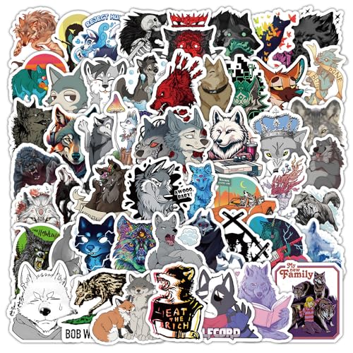 50 Stück Wölfe Aufkleber Pack Wölfe Sticker Set wasserdichte Vinyl Sticker für Laptop Kinder Autos Motorrad Fahrrad Skateboard Gepäck Koffer Computer Aufkleber Graffiti Decal 50 Stück Wölfe Aufkleber Pack Wölfe Sticker Set wasserdichte Vinyl Sticker für Laptop Kinder Autos Motorrad Fahrrad Skateboard Gepäck Koffer Computer Aufkleber Graffiti Decal von AUCEKO
