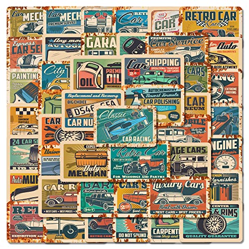 54 Stück Retro Racing Car Aufkleber Pack Ein altes Rennauto Sticker Set Wasserdichte Vinyl Sticker für Laptop Kinder Autos Motorrad Fahrrad Skateboard Gepäck Koffer Computer Aufkleber Graffiti Decal von AUCEKO