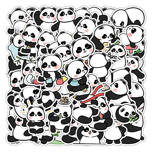 60 Stück Panda Aufkleber Pack Panda Sticker Set Wasserdichte Vinyl Sticker für Laptop Kinder Autos Motorrad Fahrrad Skateboard Gepäck Koffer Computer Aufkleber Graffiti Decal von AUCEKO