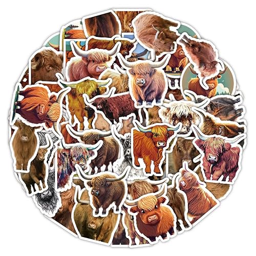 AUCEKO 100 Stück Highland Cow Aufkleber Pack Hochlandrinder Sticker Set wasserdichte Vinyl Sticker für Laptop Kinder Autos Motorrad Fahrrad Skateboard Gepäck Koffer Computer Aufkleber Graffiti Decal AUCEKO 100 Stück Highland Cow Aufkleber Pack Hochlandrinder Sticker Set wasserdichte Vinyl Sticker für Laptop Kinder Autos Motorrad Fahrrad Skateboard Gepäck Koffer Computer Aufkleber Graffiti Decal von AUCEKO