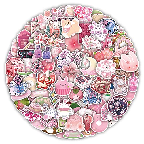 AUCEKO 100 Stück Sakura Aufkleber Pack Cherry Blossom Sticker Set wasserdichte Vinyl Sticker für Laptop Kinder Autos Motorrad Fahrrad Skateboard Gepäck Koffer Computer Aufkleber Graffiti Decal AUCEKO 100 Stück Sakura Aufkleber Pack Cherry Blossom Sticker Set wasserdichte Vinyl Sticker für Laptop Kinder Autos Motorrad Fahrrad Skateboard Gepäck Koffer Computer Aufkleber Graffiti Decal von AUCEKO