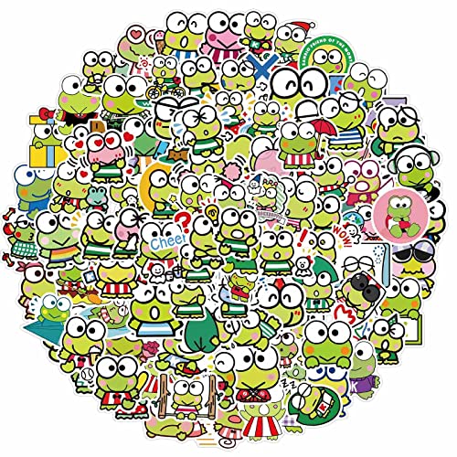 AUCEKO 100 Stücke Kawaii Frösche Aufkleber Sticker Pack,Vinyl Frosch Abziehbilder Niedlich Frosch Laptop Aufkleber Karikatur Frosch wasserdichte Dekorative Aufkleber von AUCEKO