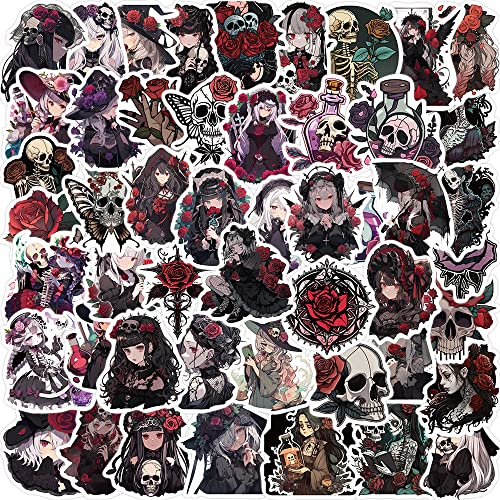 AUCEKO 50 Stück Gothic Rose Girl Aufkleber Pack Gothic Sticker Set wasserdichte Vinyl Sticker für Laptop Kinder Autos Motorrad Fahrrad Skateboard Gepäck Koffer Computer Aufkleber Graffiti Decal AUCEKO 50 Stück Gothic Rose Girl Aufkleber Pack Gothic Sticker Set wasserdichte Vinyl Sticker für Laptop Kinder Autos Motorrad Fahrrad Skateboard Gepäck Koffer Computer Aufkleber Graffiti Decal von AUCEKO