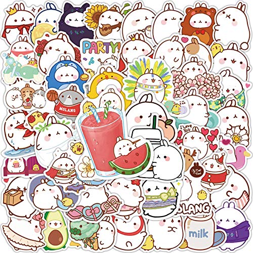 AUCEKO 50 Stück Molang Rabbit Aufkleber Pack Chubby Rabbit Sticker Set wasserdichte Vinyl Sticker für Laptop Kinder Autos Motorrad Fahrrad Skateboard Gepäck Koffer Computer Aufkleber Graffiti Decal von AUCEKO