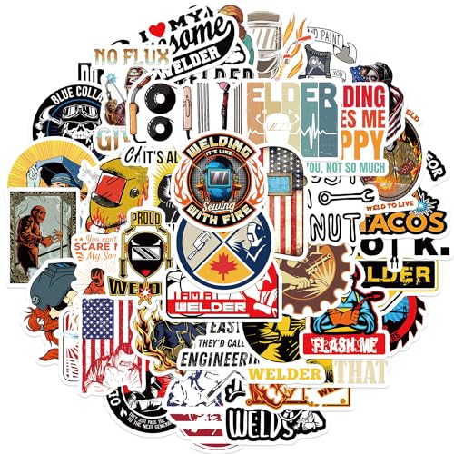 AUCEKO 50 Stück Welder Aufkleber Pack Arbeiter Sticker Set wasserdichte Vinyl Sticker für Laptop Kinder Autos Motorrad Fahrrad Skateboard Gepäck Koffer Computer Aufkleber Graffiti Decal AUCEKO 50 Stück Welder Aufkleber Pack Arbeiter Sticker Set wasserdichte Vinyl Sticker für Laptop Kinder Autos Motorrad Fahrrad Skateboard Gepäck Koffer Computer Aufkleber Graffiti Decal von AUCEKO