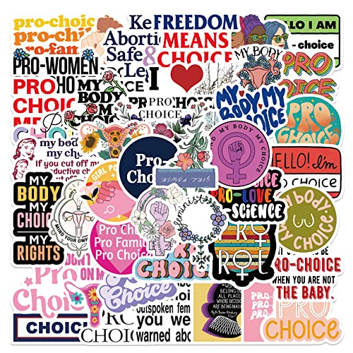 Aufkleber für Pro Choice Frauenrechte, feministische Aufkleber, Packung mit 50 Stück, Vinyl, Skateboard, Gitarre, Tür für Teenager, Mädchen, Kinder, Laptop, Gepäck, Auto, Fahrrad, Geburtstagsparty, von AUCEKO