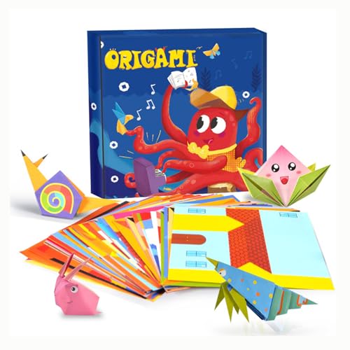 Buntes Origami-Set, 108 Blatt Papier, 54 Formen, Schulunterricht, Bastelunterricht, DIY-Kunstprojekte, Jungen und Mädchen, Weihnachtsgeschenke von AUCOOMA