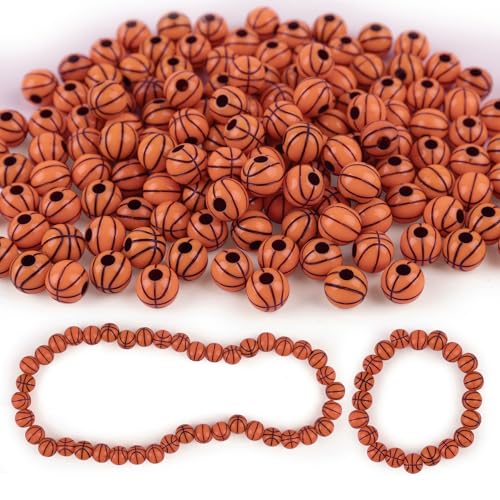 AUEAR, 100 Stück Basketball-Perlen, 12 mm, Sport-Abstandshalter für Armbänder, Schlüsselanhänger, Halsketten, handgefertigte Schmuckherstellung, Handwerk, Dekoration, Zubehör AUEAR, 100 Stück Basketball-Perlen, 12 mm, Sport-Abstandshalter für Armbänder, Schlüsselanhänger, Halsketten, handgefertigte Schmuckherstellung, Handwerk, Dekoration, Zubehör von AUEAR