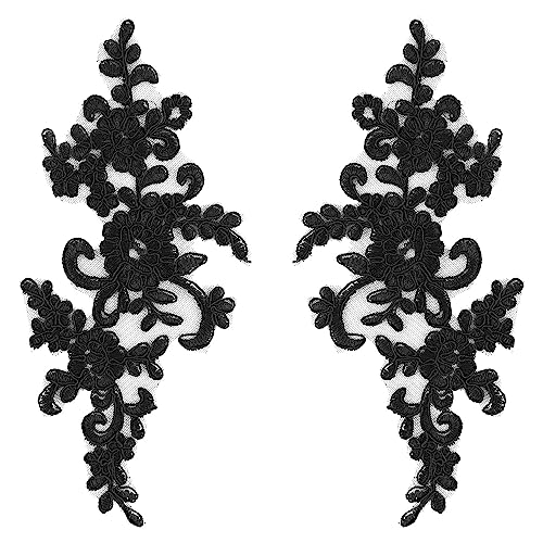AUEAR, 2 Stück schwarze Blumen-Stickerei-Applikation zum Aufnähen auf Blumenaufnäher für DIY Handwerk Dekoration AUEAR, 2 Stück schwarze Blumen-Stickerei-Applikation zum Aufnähen auf Blumenaufnäher für DIY Handwerk Dekoration von AUEAR