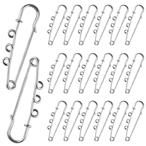 AUEAR, 20 Stück 5,1 cm große Sicherheitsnadeln Metall Brosche mit 3 Schlaufen Pins Brosche für DIY Kleidung Röcke Strickhandwerk AUEAR, 20 Stück 5,1 cm große Sicherheitsnadeln Metall Brosche mit 3 Schlaufen Pins Brosche für DIY Kleidung Röcke Strickhandwerk von AUEAR