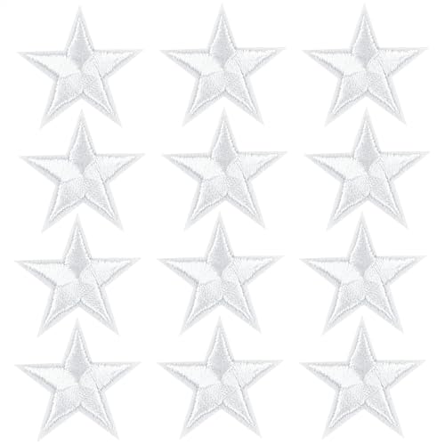 AUEAR, 24 Stück weiße Sterne zum Aufbügeln, bestickt, Mini für Kleidung, Jacken, Schuhe AUEAR, 24 Stück weiße Sterne zum Aufbügeln, bestickt, Mini für Kleidung, Jacken, Schuhe von AUEAR