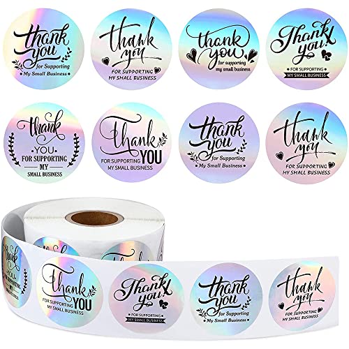 1 Roll Of 500 1.5 Inch Rainbow Thank You Sticker Labels For Baking Packaging, Weddings, Birthdays, Party Gifts, Packaging Bags, And Business Decorations. von AUFIKR