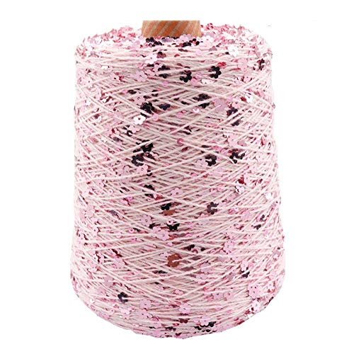 AUFWH Baumwollgarn 50g/140m Pailletten 6/3mm Spezielles Garn für Bekleidungszubehör und Puppenstrickgarn - 08_4 Stück AUFWH Baumwollgarn 50g/140m Pailletten 6/3mm Spezielles Garn für Bekleidungszubehör und Puppenstrickgarn - 08_4 Stück von AUFWH