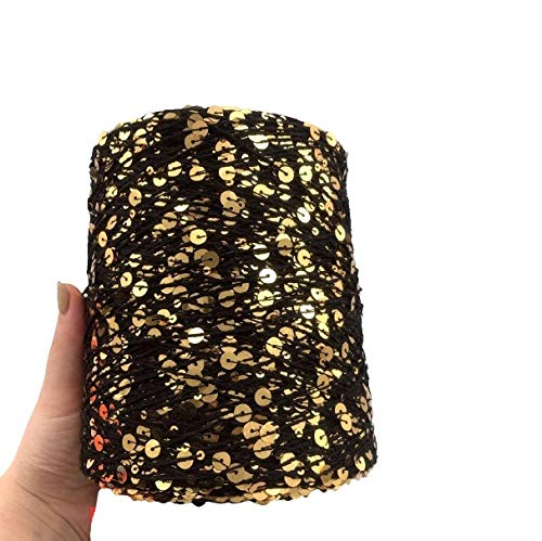 AUFWH Baumwollgarn 50g/140m Pailletten Garn 6/3mm Gold Strickgarn Bekleidungszubehör Puppenstrickgarn AUFWH Baumwollgarn 50g/140m Pailletten Garn 6/3mm Gold Strickgarn Bekleidungszubehör Puppenstrickgarn von AUFWH