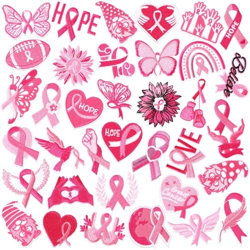 36 Stück rosa Schleifen-Aufnäher, selbstklebend, Brustkrebs-Bewusstsein, bestickt, Reparaturflicken, Herz, Schmetterling, Sonnenblume, Regenbogen, Basteln, für Damen, Kleidung, Jacken, Jeans, Hosen 36 Stück rosa Schleifen-Aufnäher, selbstklebend, Brustkrebs-Bewusstsein, bestickt, Reparaturflicken, Herz, Schmetterling, Sonnenblume, Regenbogen, Basteln, für Damen, Kleidung, Jacken, Jeans, Hosen von AUGSUN