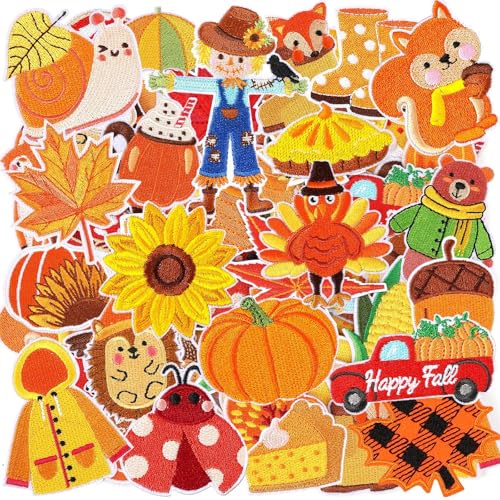 60 Stück Aufnäher zum Aufbügeln, zufällige Auswahl an Thanksgiving, bestickt, zum Aufnähen, Reparaturflicken, Herbstblatt, Kürbis, Truthahn, Ahornblätter, Zwerg, , DIY Handwerk für Kleidung 60 Stück Aufnäher zum Aufbügeln, zufällige Auswahl an Thanksgiving, bestickt, zum Aufnähen, Reparaturflicken, Herbstblatt, Kürbis, Truthahn, Ahornblätter, Zwerg, , DIY Handwerk für Kleidung von AUGSUN