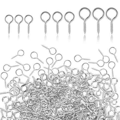 AUGSUN 1000 Stück kleine Schraubösennadeln, 3 Größen, Mini-Ösennadeln, Haken für Schmuckherstellung, Basteln, Kunstprojekte von AUGSUN