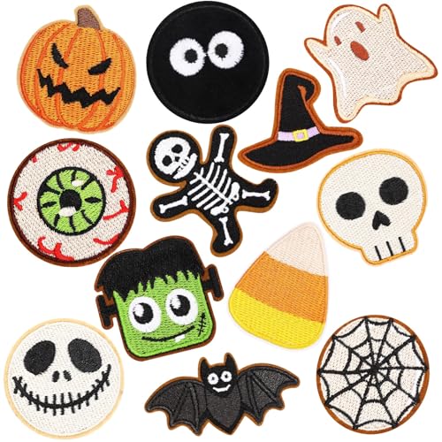 AUGSUN 12 Stück Halloween Cookie Iron on Patches Halloween Embroidered Sew Applique Repair Patch Cute Cookie DIY Crafts for Clothing Jacket Jeans Pants Dress Backpack Hat Decorations Gift AUGSUN 12 Stück Halloween Cookie Iron on Patches Halloween Embroidered Sew Applique Repair Patch Cute Cookie DIY Crafts for Clothing Jacket Jeans Pants Dress Backpack Hat Decorations Gift von AUGSUN