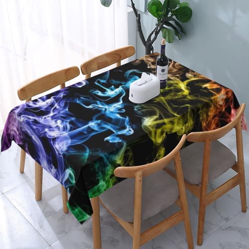 AUGUSTRUSH Faltenfreie Tischdecken für rechteckige Tische, bunte Rauch-Tischdecke, waschbar, abwischbare Polyester-Tischdecke, dekorative Stoff-Tischdecke für Küche, Esszimmer, Party, Camping AUGUSTRUSH Faltenfreie Tischdecken für rechteckige Tische, bunte Rauch-Tischdecke, waschbar, abwischbare Polyester-Tischdecke, dekorative Stoff-Tischdecke für Küche, Esszimmer, Party, Camping von AUGUSTRUSH