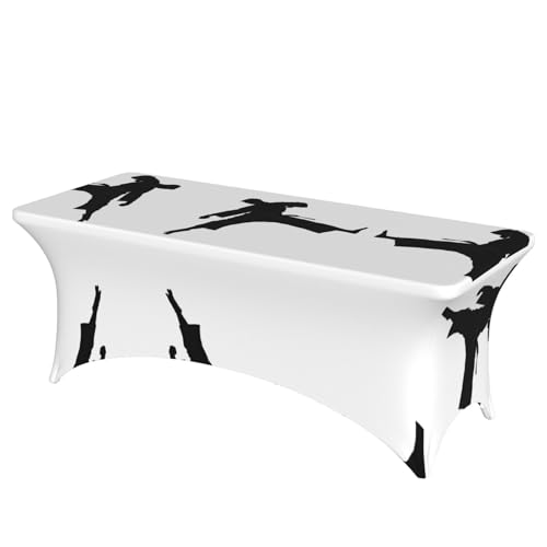 AUGUSTRUSH Fit Stretch-Tischdecke, rechteckig, Spandex-Tischdecke, Karate-Tischdecken, knitterfreier und passgenauer Tischschutz für Partys, Hochzeiten, Bankette (183 x 76 cm) von AUGUSTRUSH