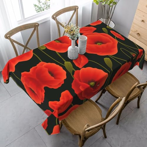 AUGUSTRUSH Rechteckige Tischdecke, Mohnblumen-Tischdecken, weich, waschbar, strapazierfähig, für Essen, Party, knitterfrei, für Reisen, Hochzeit, Café, Picknick, 140 x 90 cm AUGUSTRUSH Rechteckige Tischdecke, Mohnblumen-Tischdecken, weich, waschbar, strapazierfähig, für Essen, Party, knitterfrei, für Reisen, Hochzeit, Café, Picknick, 140 x 90 cm von AUGUSTRUSH