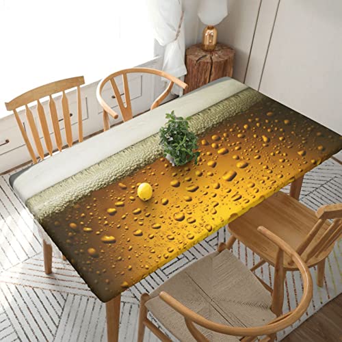 AUGUSTRUSH Rechteckige Tischdecke mit Biermotiv, passend für 152 cm Tische, wasserdicht, elastischer Rand, Tischdecke für Klapptische, abwischbare Tischdecke für Picknick-Partys (152 x 76 cm) von AUGUSTRUSH