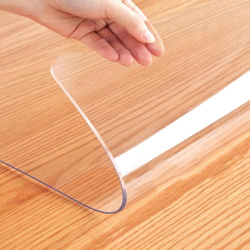 Klarsicht Tischdecke,Transparente Tischfolie,2mm PVC Tischschutz Folie Durchsichtig,Tischschutzfolie,Tisch Schutzfolie für Küche,Esstisch Zuhause,Esszimmer von AUJLKJOUV