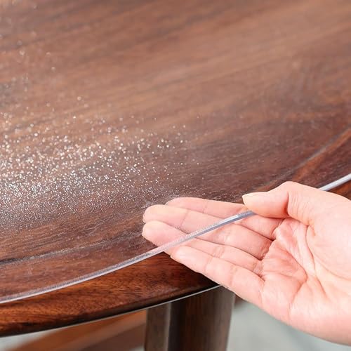 Rund Tischschutzfolie Mattiert Transparent Dicke 2mm Wasserdicht Tischdecke Durchsichtige Schreibtischunterlage für tischunterlage esstisch Büro Zuhause Bodenschutz von AUJLKJOUV