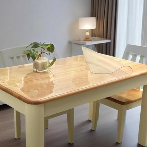 Tischdecke Abwaschbar Transparent,2.0mm PVC Durchsichtig Tischfolie nach maß,Wasserdicht Tischschutz Folie für Büro Zuhause,Esszimmer,Büro Tischdecke Abwaschbar Transparent,2.0mm PVC Durchsichtig Tischfolie nach maß,Wasserdicht Tischschutz Folie für Büro Zuhause,Esszimmer,Büro von AUJLKJOUV