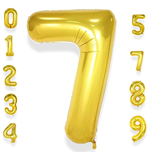 AULE Luftballon Zahl 7 Gold: XXL 101 cm Folienballon Geburtstag Gold 7 Jahre Zahlen 40 Zoll Helium Ballon Kinder Junge Mädchen Zahlenballon für Babyparty Jubiläum Deko AULE Luftballon Zahl 7 Gold: XXL 101 cm Folienballon Geburtstag Gold 7 Jahre Zahlen 40 Zoll Helium Ballon Kinder Junge Mädchen Zahlenballon für Babyparty Jubiläum Deko von AULE