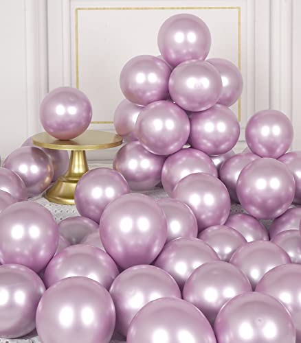 AULE Kleine Luftballons Lila Metallic: 50 Stück 5 Zoll Luftballon Klein Lavendel Helium Ballons Hell Violett Latex Ballon für Geburtstag Party Hochzeit Babyparty Deko von AULE