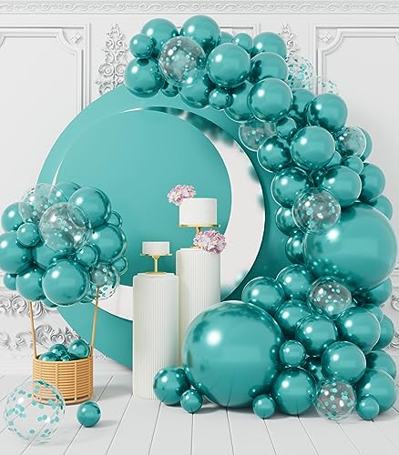 AULE Luftballon Girlande Türkis: 100 Stück Grün Ballons Girlande Set Glänzend Chrom Latex Luftballons für Geburtstag Dschungel Dinosaurier Deko AULE Luftballon Girlande Türkis: 100 Stück Grün Ballons Girlande Set Glänzend Chrom Latex Luftballons für Geburtstag Dschungel Dinosaurier Deko von AULE