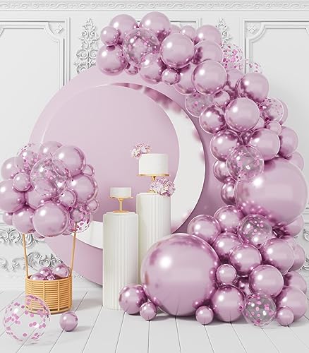 AULE Luftballon Girlande Lila: 100 Stück Lavendel Ballons Girlande Set Hell Violett Glänzend Chrom Latex Luftballons für Geburtstag Party Hochzeit Babyparty Deko AULE Luftballon Girlande Lila: 100 Stück Lavendel Ballons Girlande Set Hell Violett Glänzend Chrom Latex Luftballons für Geburtstag Party Hochzeit Babyparty Deko von AULE