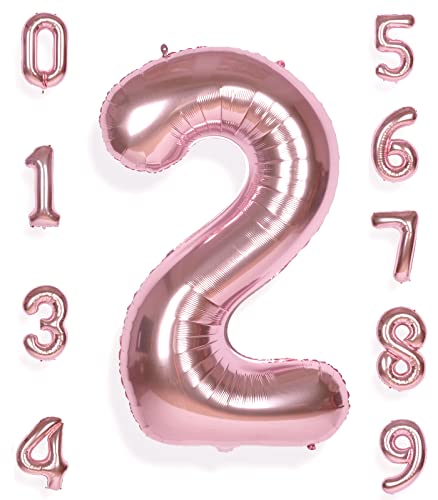 AULE Luftballon Zahl 2 Rosegold: XXL 101 cm Zahlen Folienballon Geburtstag Rose Gold 2 Jahre Helium Ballon Roségold Kinder Junge Mädchen Zahlenballon für Babyparty Jubiläum Deko AULE Luftballon Zahl 2 Rosegold: XXL 101 cm Zahlen Folienballon Geburtstag Rose Gold 2 Jahre Helium Ballon Roségold Kinder Junge Mädchen Zahlenballon für Babyparty Jubiläum Deko von AULE